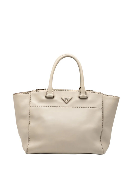  Prada Pre-owned Bolso Satchel Twin Pocket Pequeño De Piel De Becerro Y Detalle De Costuras 2010-2025 - Marrón 