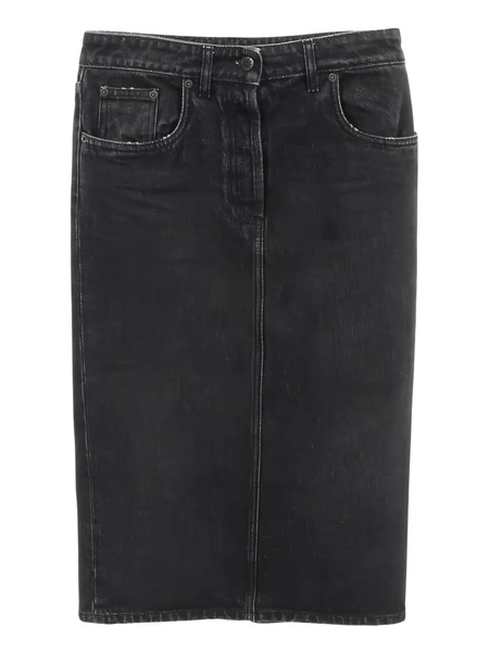  Prada Pre-owned Minifalda Vaquera Con Logo Triangular - Negro 