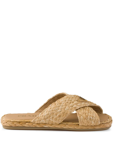  Prada Sandalias De Rafia - Neutro 