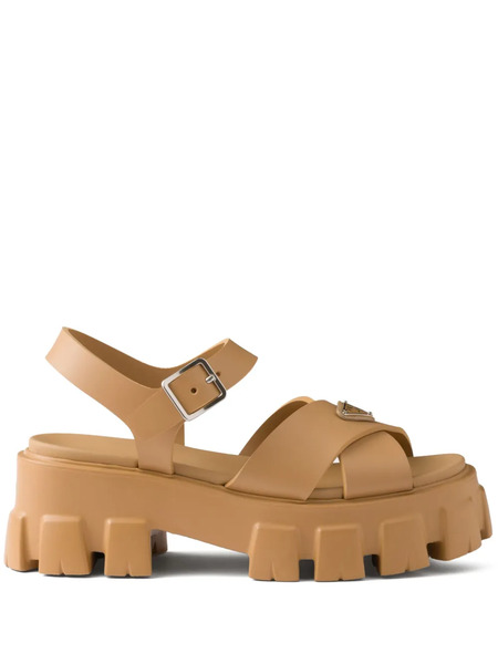  Prada Sandalias Monolith Con Logo Triangular - Amarillo 