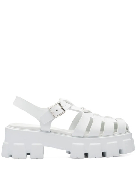  Prada Sandalias Monolith Con Plataforma - Blanco 