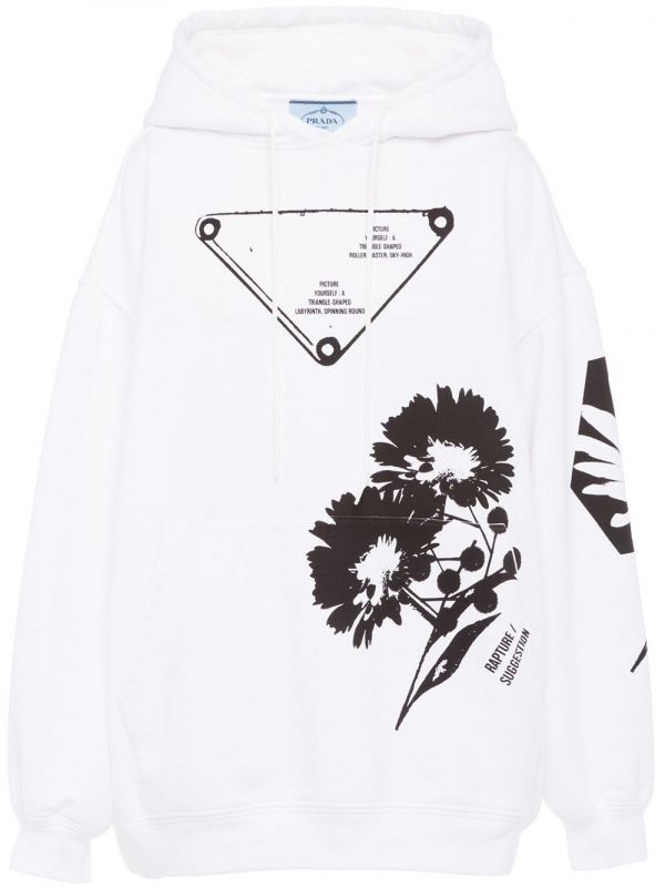  Prada Sudadera Con Estampado Gráfico - Blanco 