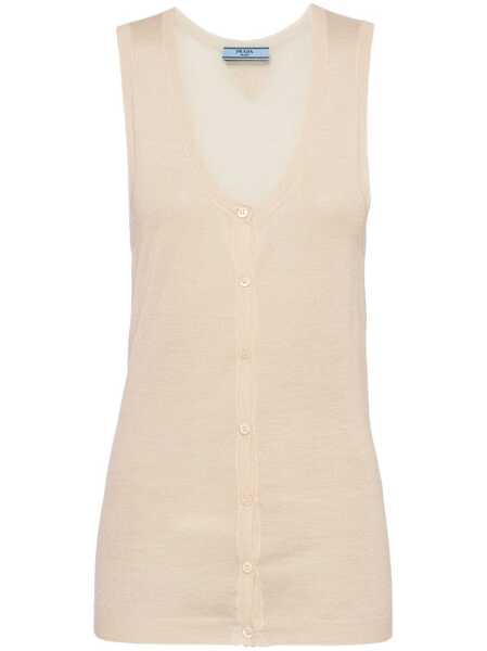  Prada Top Con Botones - Neutro 