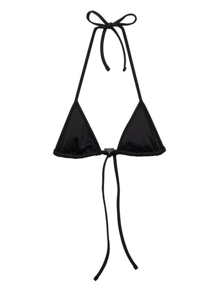  Prada Top De Bikini Con Cuello Halter - Negro 