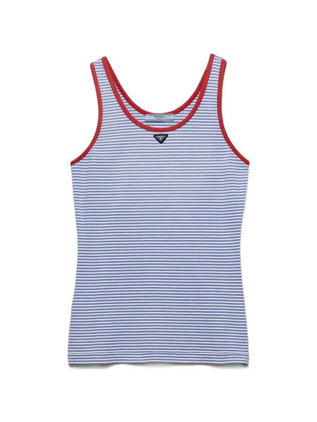  Prada Top Sin Mangas A Rayas - Azul 