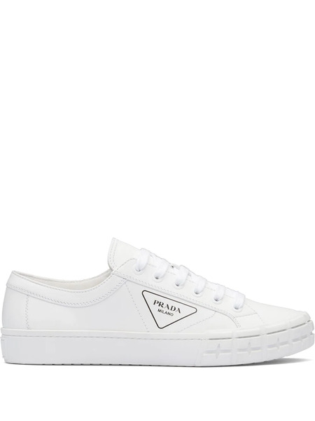  Prada Zapatillas Bajas Con Logo Estampado - Blanco 