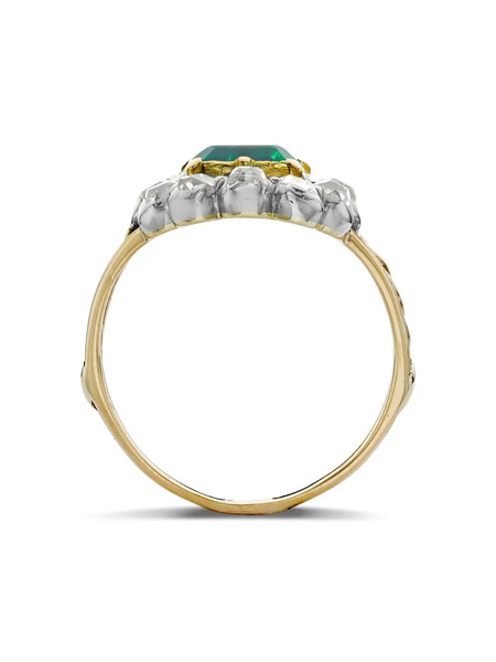  Pragnell Vintage Anillo Victorian En Oro Amarillo De 18kt Con Diamante Y Esmeralda Pre-owned - Dorado 