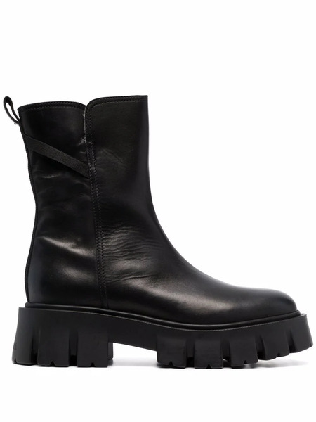  Premiata Leather Shearling Boots - Negro 