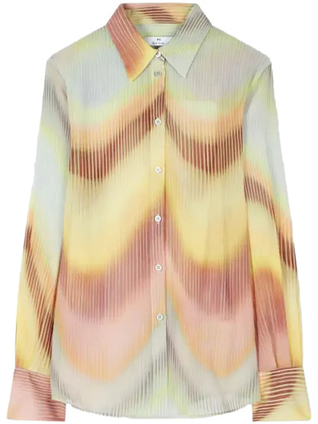  Ps Paul Smith Camisa Con Estampado Gradient Wave - Amarillo 