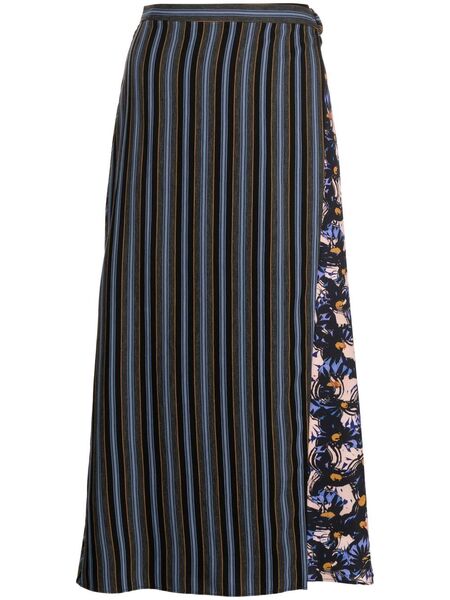  Ps Paul Smith Falda Con Panel A Rayas - Azul 