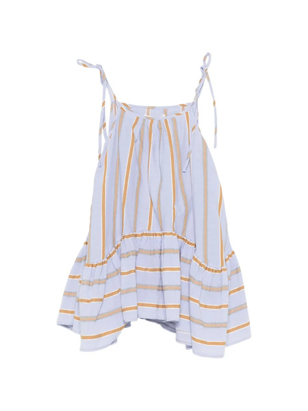  Psophia Top A Rayas Con Volantes - Azul 