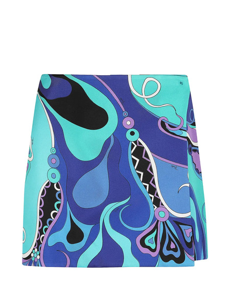  Pucci Abstract-print Mini Skirt - Azul 