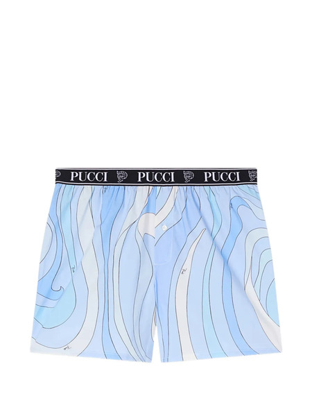  Pucci Bóxer Con Estampado Marmo - Azul 
