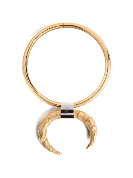  Pucci Collar Con Cuerno Texturizado - Dorado 