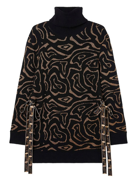  Pucci Jersey Estampado Con Lazo Lateral - Negro 
