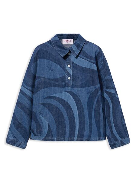  Pucci Junior Camisa Con Estampado Marmo - Azul 