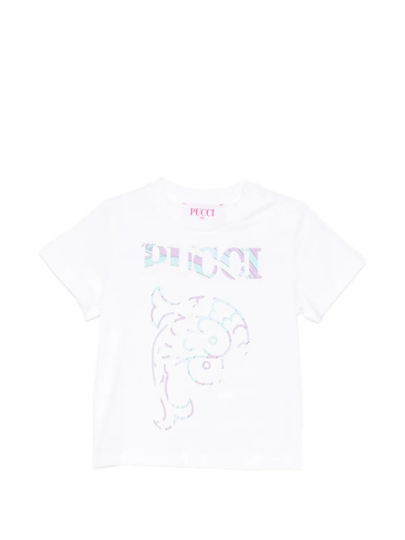  Pucci Junior Camiseta Con Logo Estampado - Blanco 