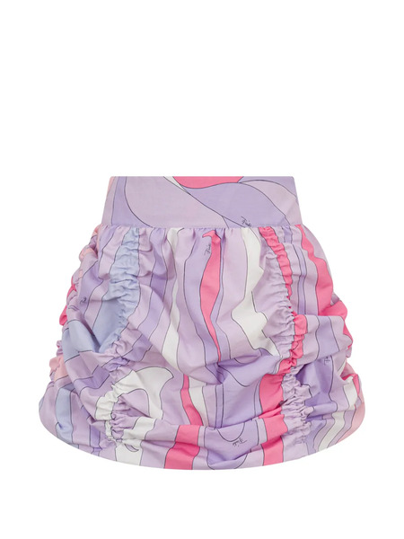 Pucci Junior Falda Estampada Fruncida - Morado 