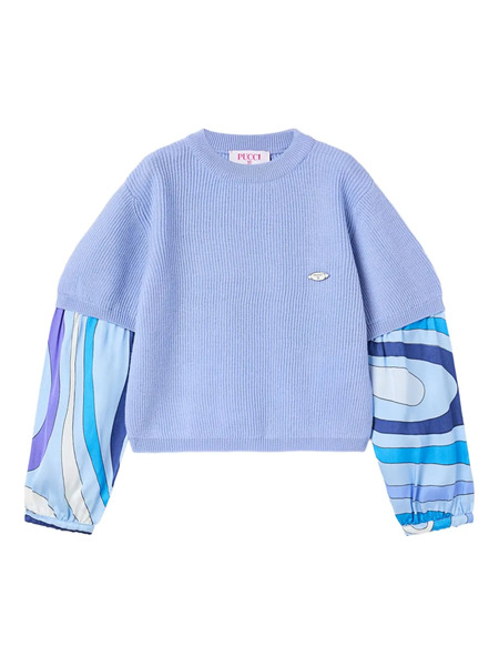  Pucci Junior Jersey Con Cuello Redondo - Azul 