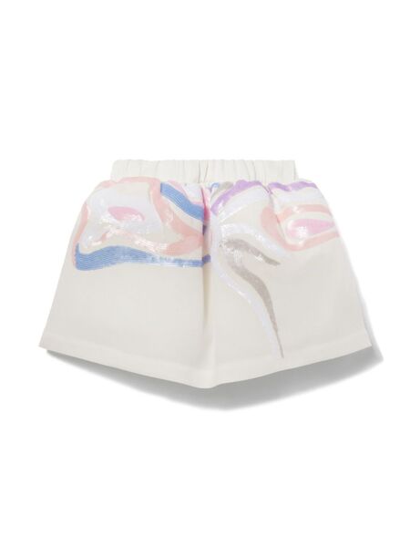  Pucci Junior Minifalda Con Aplique Marmo - Blanco 