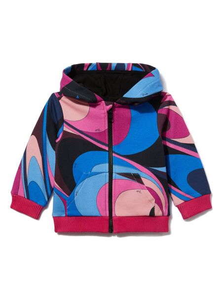  Pucci Junior Sudadera Con Capucha Y Estampado Onde - Azul 