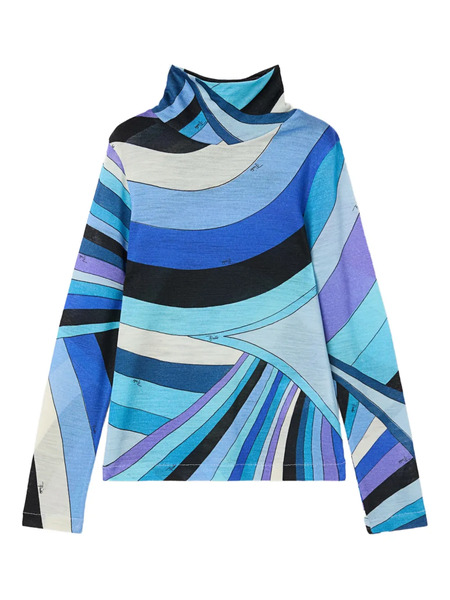 Pucci Junior Top Con Estampado Iride - Azul 