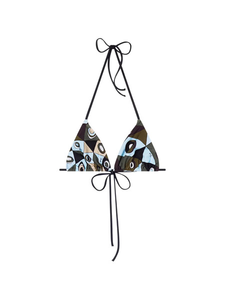  Pucci Top De Bikini Con Estampado Occhi - Verde 