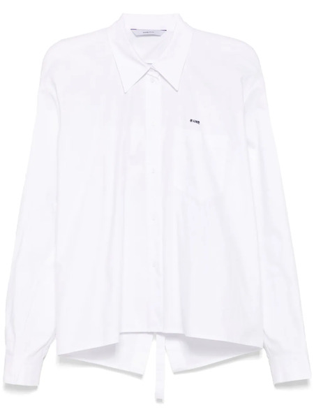  Pushbutton Camisa Con Diseño Cuadrado - Blanco 