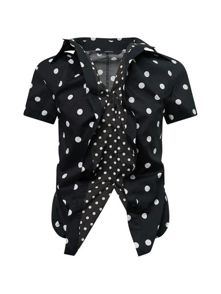  Pushbutton Camisa Con Estampado De Lunares - Negro 