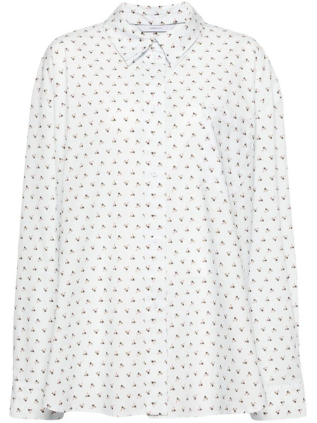  Pushbutton Camisa Con Motivo Gráfico - Azul 
