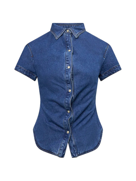  Pushbutton Camisa Vaquera De Manga Corta - Azul 