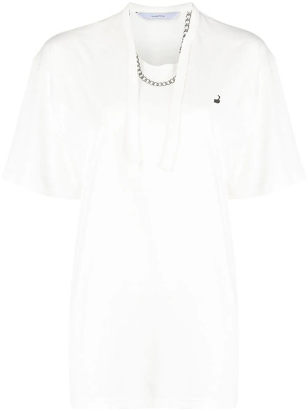  Pushbutton Camiseta Oversize Con Collar Estampado - Blanco 