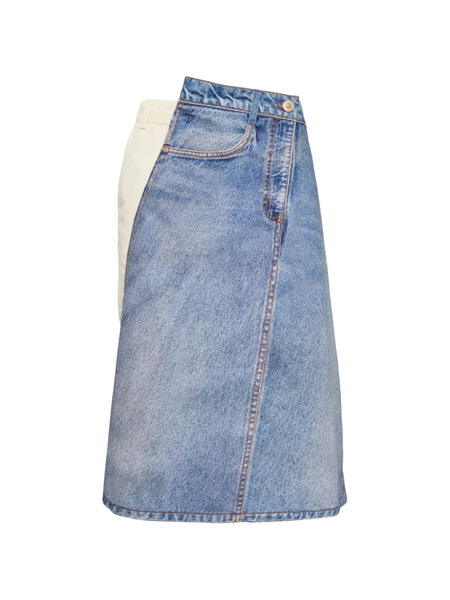  Pushbutton Falda Midi A Paneles - Azul 