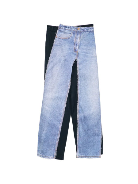  Pushbutton Pantalones Con Parche Vaquero - Azul 