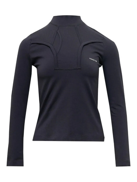  Pushbutton Top Con Motivo De Bragas - Negro 