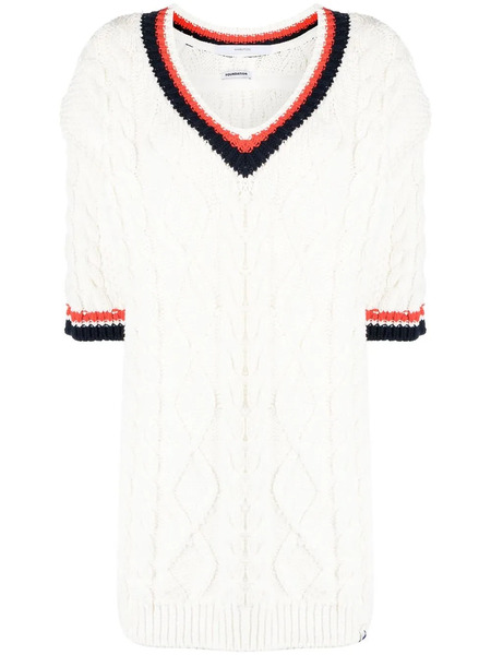 Pushbutton Top De Manga Tres Cuartos - Blanco 