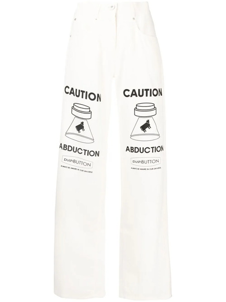  Pushbutton Vaqueros Rectos Con Estampado Gráfico - Blanco 