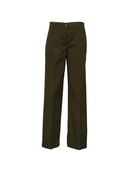  Ql2 Pantalones Rectos De Talle Alto - Verde 