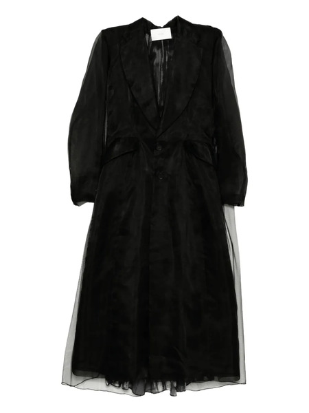  Quetsche Abrigo Semitranslúcido Estampado - Negro 