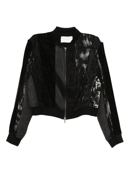  Quetsche Chaqueta Bómber Con Doble Capa - Negro 