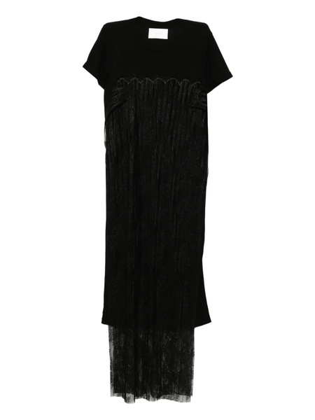  Quetsche Vestido A Capas Con Encaje - Negro 