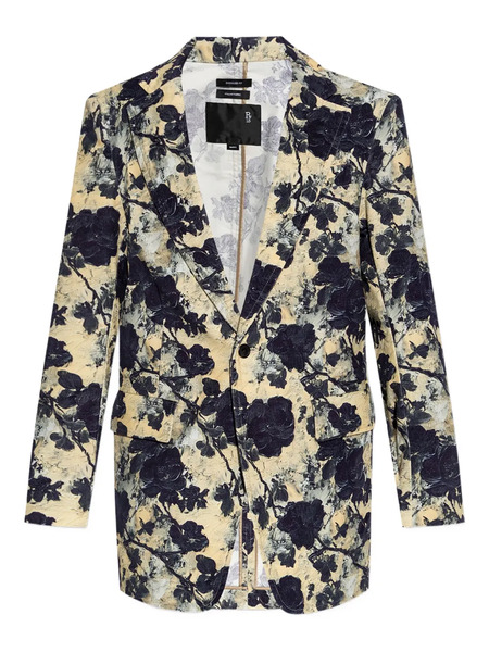  R13 Blazer Con Estampado Floral - Negro 