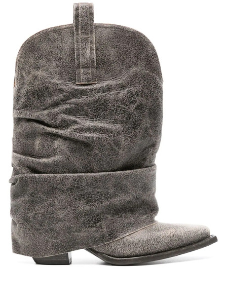  R13 Botas Con Efecto Agrietado - Negro 