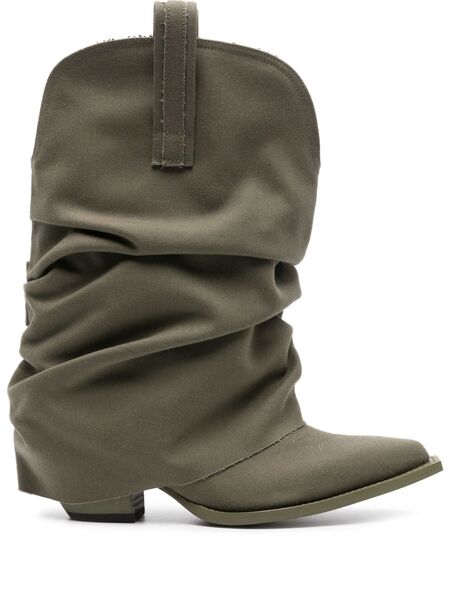  R13 Botas Low Rider Estilo Cowboy - Verde 