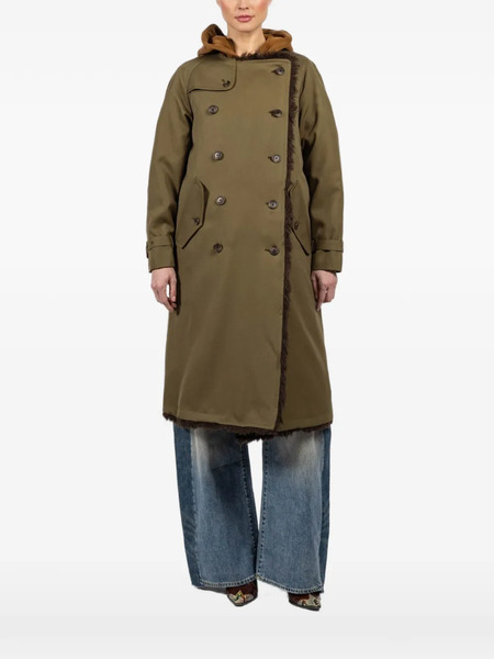  R13 Gabardina Reversible Con Capucha - Verde 