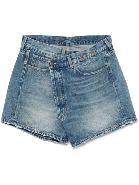  R13 Pantalones Vaqueros Cortos Deshilachados - Azul 