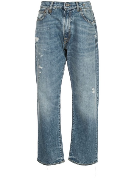  R13 Vaqueros Boyfriend De Talle Medio - Azul 