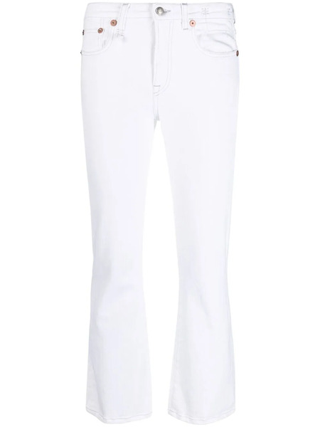  R13 Vaqueros Capri Acampanados - Blanco 