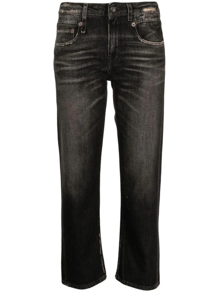  R13 Vaqueros Capri Con Efecto Envejecido - Gris 