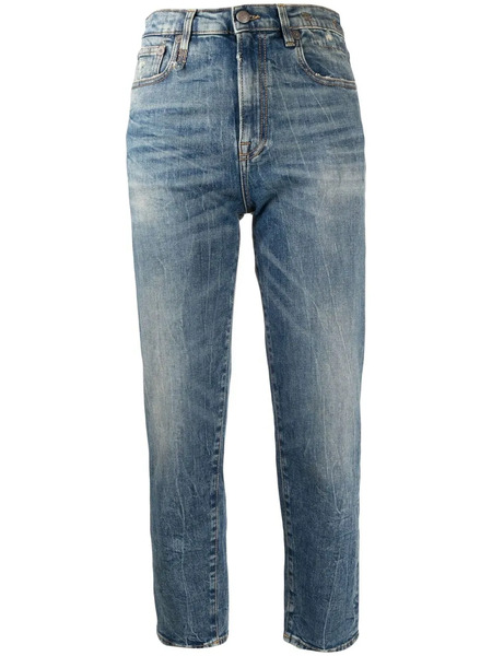  R13 Vaqueros Capri De Talle Alto - Azul 